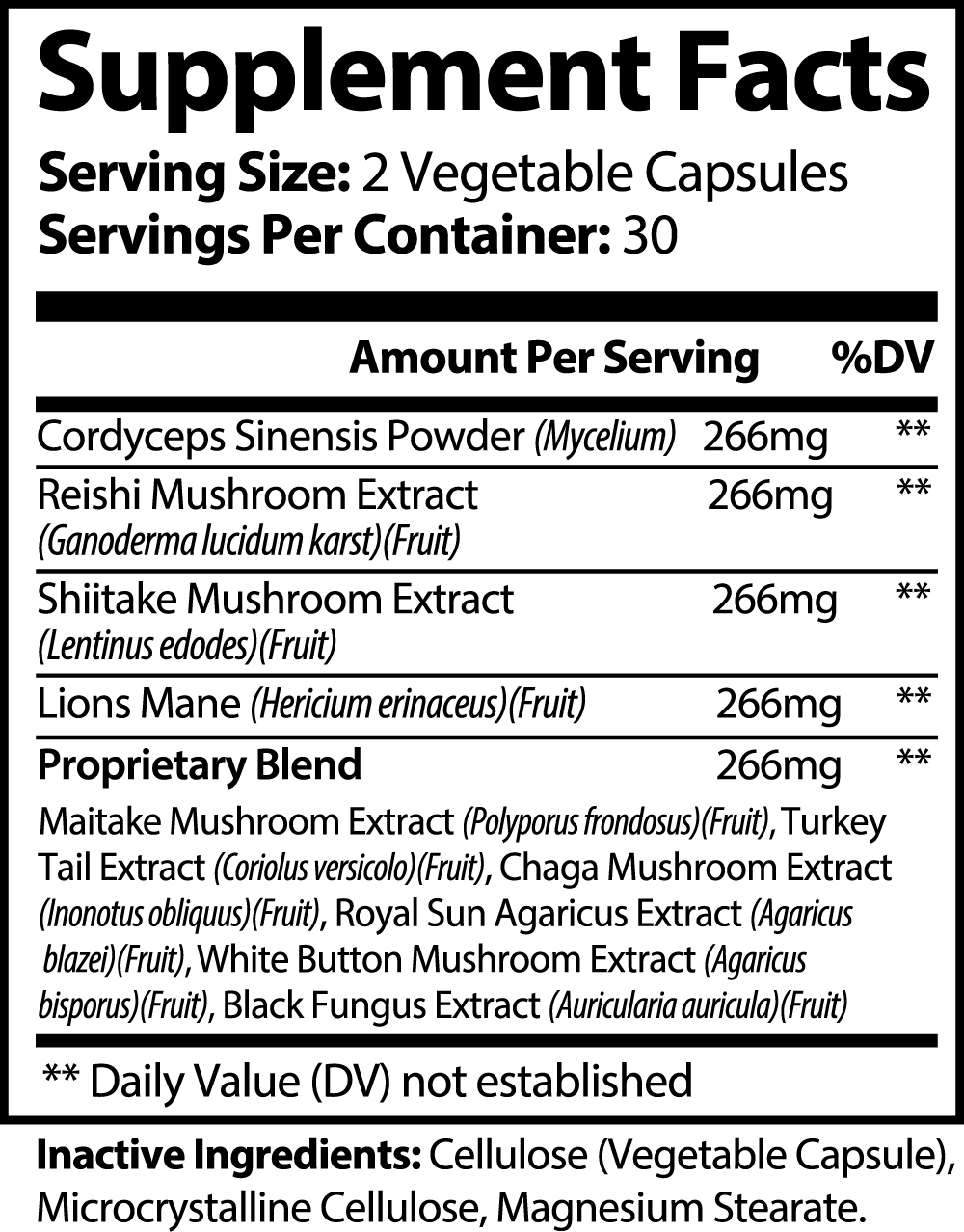 100% Natural Mushroom Blend